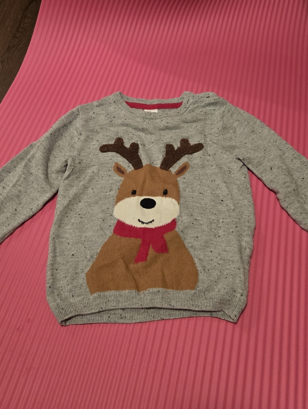 H&M Kids Grey Reindeer Sweater - Cozy Holiday Top